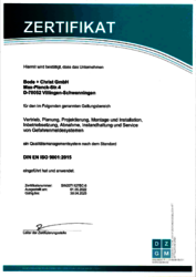 Qualitätsmanagementsystem nach DIN EN ISO 9001:2015