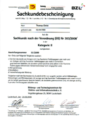 Sachkundenbescheinigung Kategorie II