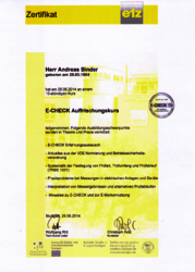 Zertifikat Andreas Binder