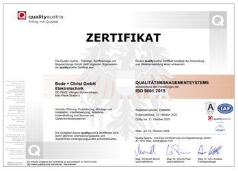 Qualitätsmanagementsystem nach DIN EN ISO 9001:2015